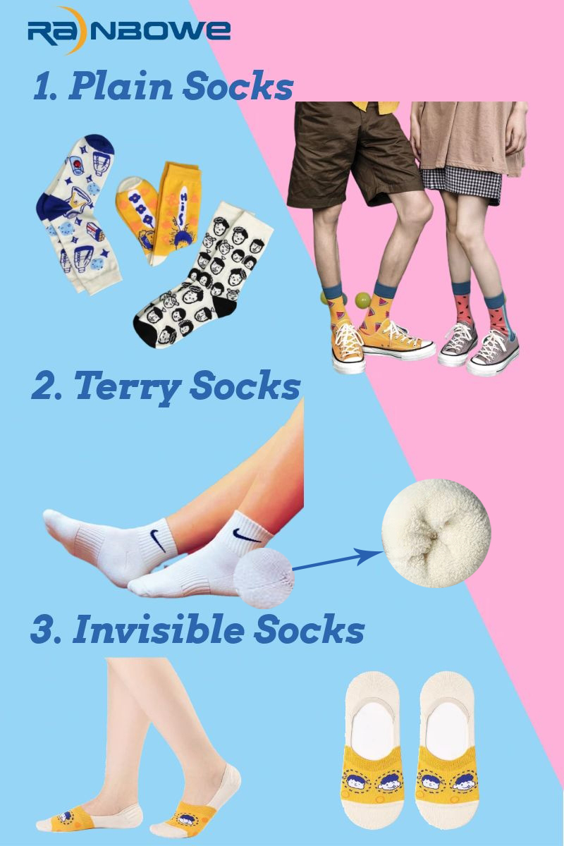 rôzne druhy ponožiek